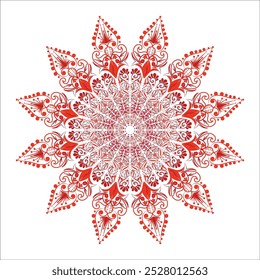 Floral Gold Colored Mandala. Modern and Minimalist Mandala with Bright Colors. Geometric Circle Design Element for Invitations and Greeting Cards. Elegant design element for greeting card etc.