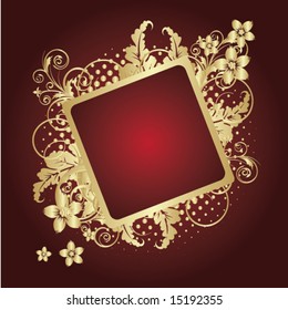 Floral gold frame.