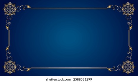 Floral gold frame with mandala decoration
