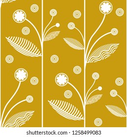 Floral gold vector seamless background