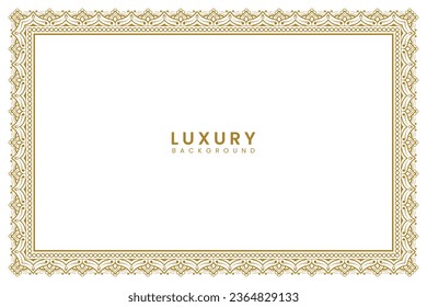 floral Golden vintage wedding invitation card islamic page certificate border line pattern illustration frame 