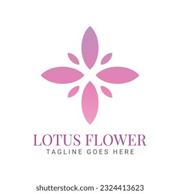 Floral gradient flower vector illustration, Lotus flower Vector black icons on white background, Lotus flower symbol icon vector illustration, Lotus flower vector illustration,