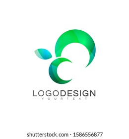 floral gradient logo vector design color full