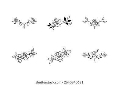 Floral graphic element vector art bundle