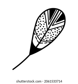 Floral graphic element vector. Leaf, a part of plant, hand drawn illustration. Clipart for design.
