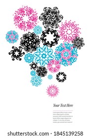 Floral graphic elements vector set. Flowers and plants hand drawn illustrations