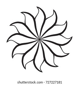 Floral Graphic Line Art Design in black color and isolated white background