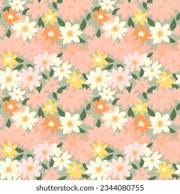 A floral graphic pattern, weaving together flowers and leaves in a harmonious design. This versatile pattern evokes natural beauty and elegance, suitable for textiles, wallpapers, and creative project