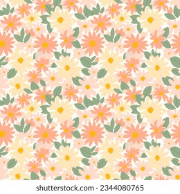 Un patrón gráfico floral, tejiendo flores y hojas en un diseño armonioso. Este versátil patrón evoca la belleza natural y la elegancia, aptas para textiles, papel pintado y proyecto creativo
