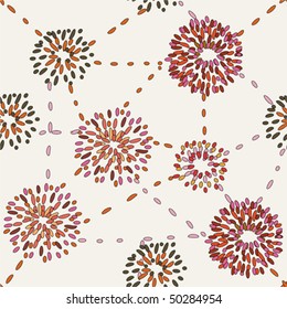 Floral graphic retro seamless background