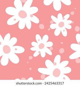 Floral graphic scribble design. Seamless pattern. Abstract minimal flower. Beautiful floral background. Vector art illustration for textile, wallpaper. Hand-drawn with a black brush. Handwriting.