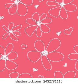 Diseño de garabato gráfico floral. Patrón sin costuras. Set. Flor mínima abstracta. Fondo floral hermoso. Ilustración de arte vectorial para textil, papel pintado. Dibujado a mano con un pincel negro. Escritura.