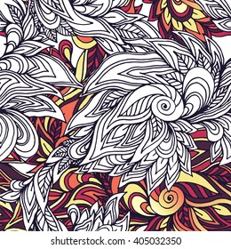 Floral graphic seamless pattern in vector format