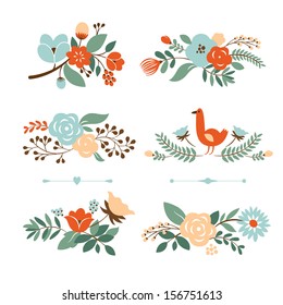  Floral graphic set, Floral banners for life events, vector collection