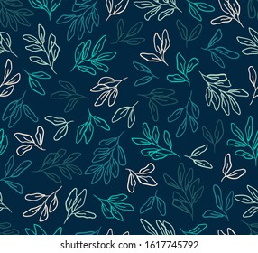 Floral graphic vector illustration. Trendy seamless pattern with hand drawn flowers. Modern repeatable background.