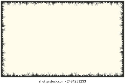 Floral grass frame border ornamental decorative vector background abstract creative color vintage retro style card slide background