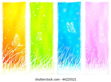 Floral grassy vertical banners (other landscapes are in my gallery)