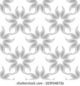 Floral gray seamless pattern. Background with fower elements for wallpapers.