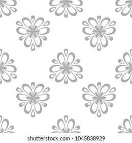 Floral gray seamless pattern. Background with fower elements for wallpapers.