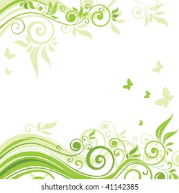 Floral green background