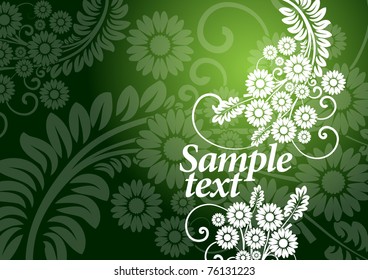 floral green background