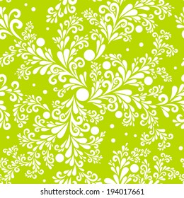 floral green background with curls