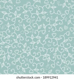 Floral green background. Vector illustration