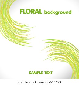 Floral green background. Vector illustration