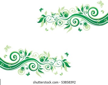 Floral green banner