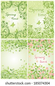 Banderas verdes florales