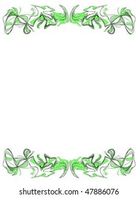 Floral green and black ornament