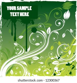 Floral green card