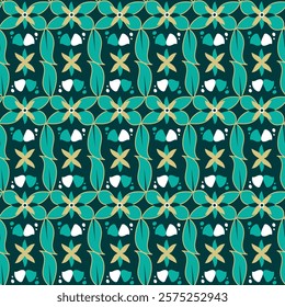 Floral green composition, seamless modulo pattern