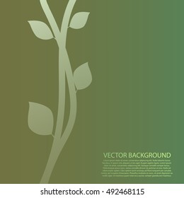  Floral  green design element vector. Tree branch with leaves. 