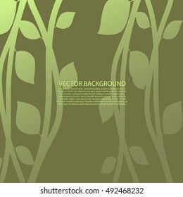  Floral  green design element vector. Tree branch with leaves. silhouette