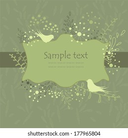 Floral green frame