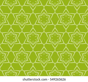 floral green geometric seamless pattern. flower and leaves. vector illustration. for Valentine's day, Wedding, greeting invitations.