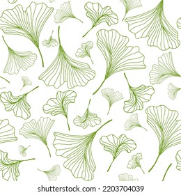 Floral green leaves seamless pattern. Hand drawn floral elements background. For cards, invitations, save the date cards
