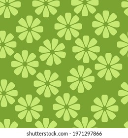 Floral green pattern. Seamless vector background.