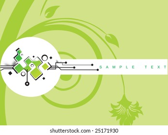 floral green texture of creative curves and swirls