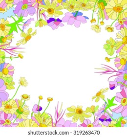 Floral greeting card, congratulations. wedding invitations. Vector