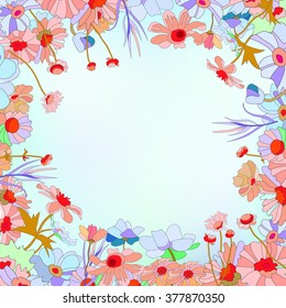 Floral greeting card, congratulations. wedding invitations. Vector