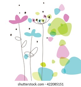Floral greeting card with copy space
Drawing