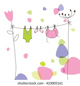 Floral greeting card with copy space