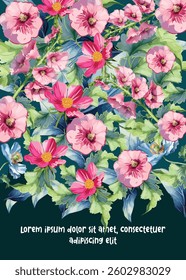 floral greeting card design template