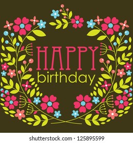 floral greeting card design. vector illustration