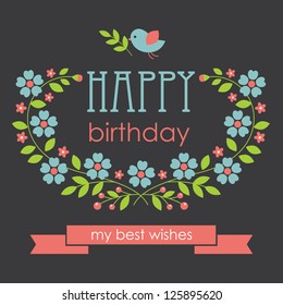 floral greeting card design. vector illustration