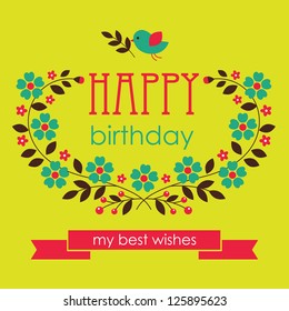 floral greeting card design. vector illustration