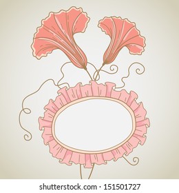 Floral greeting card with frame