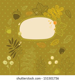 Floral greeting card with frame